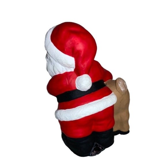 Hand Panted Santa and Rudolph Ceramic Figurine - Picture 5 of 8